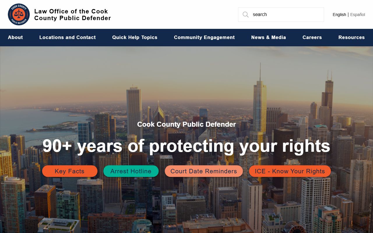 Chicago inmate population legal resources through Cook County Public Defender