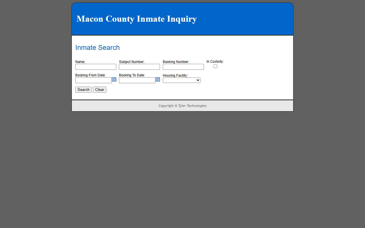 Decatur inmate population search through Macon County Inmate Inquiry