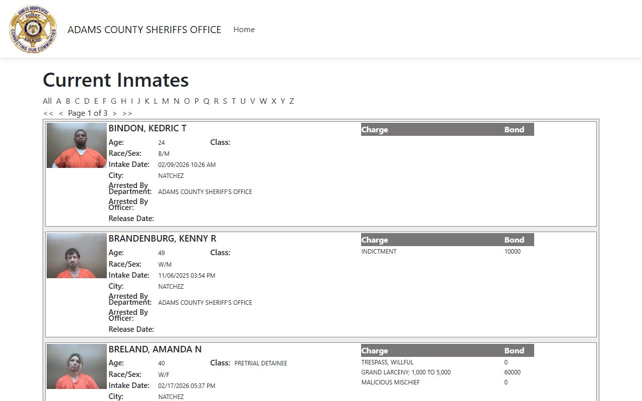 Adams County inmate population jail search portal