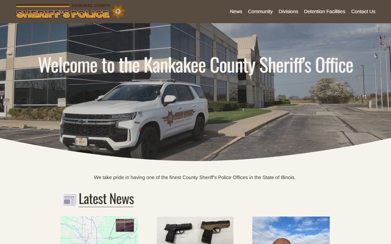 Kankakee County Sheriff homepage for inmate population records